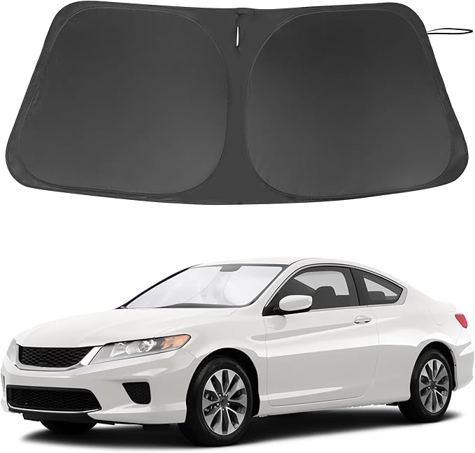 Windshield Sun Shade Custom Fit for 2013 2014 2015 2016 2017 Honda Accord Accessories Foldable Sunshade Sun Blocker Protect Car from Sun Rays & Heat Damage Keep Car Cooler