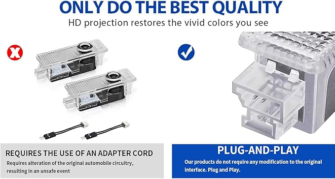 Never Fade HD Door Light Logo Projector Compatible with 1/2/3/4/5/6/7/M/X/Z/GT Series Accessories, 2Pcs 3D LED Ghost Shadow Laser Car Courtesy Step Light Puddle Lamps (ClassicBlueWhiteLogo)