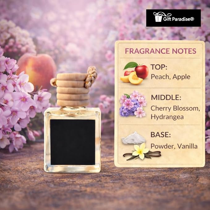 Gift Paradise® Love Spell Car Air Freshener Set of 3 (10 ml Each), Hanging Diffuser with Velvet Pouch, Long-Lasting Romantic Floral Scent for Car, Closet & Home