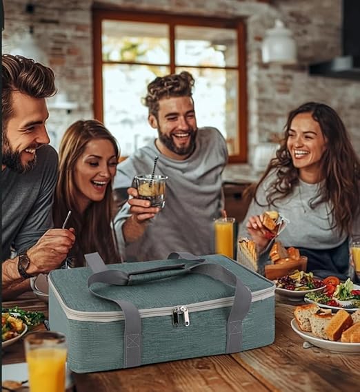 Bodaon Casserole Carriers for Hot or Cold Food, Fits 11"x15"Baking Dish, Portable Warmer for Travel,Insulated Casserole Carrier,Keep Warm Food Containers,Keeps Food Hot for Hours, Pioneer Woman, Green