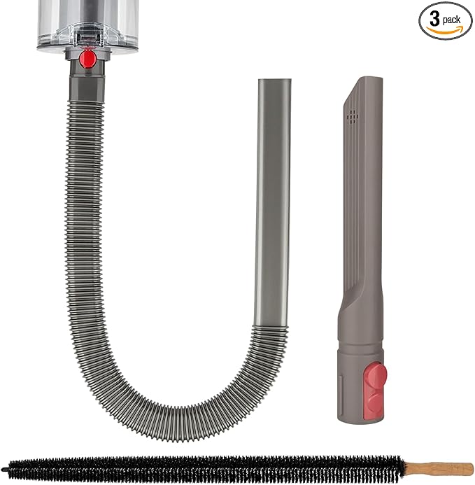 Dryer Vent Lint Vacuum Atttachments Kit and Crevice Tool for Dyson Gen 5 V15 V12 V11 V10 V8 V7 Detect Outsize Slim Absolute Cyclone Vacuum Cleaner Nozzle Flexible Dryer Lint Remove Hose Cleaner Kit