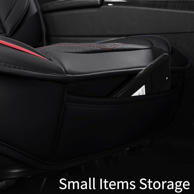 Nappa Leather Car Seat Covers Front Seats, Car seat Protector, Waterproof Car Seat Cushion, Universal Automotive Seat Covers Fit for SUV Truck Pick-up Sedan and Most Cars