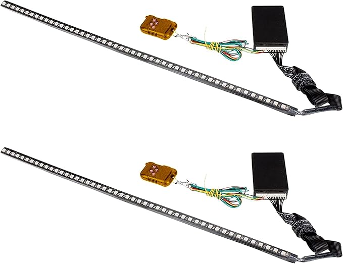 iJDMTOY 20 inches 48-LED RGB 7-Color LED Knight Rider Scanner Lighting Bars Compatible with Car Truck SUV Interior or Exterior Decoration