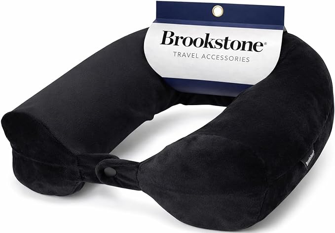 Brookstone Free Form Travel Pillow - Lightweight Flexible Memory Foam Travel Neck Pillow for Sleeping, Car, Airplane & Travel Support, Size: One Size, Black