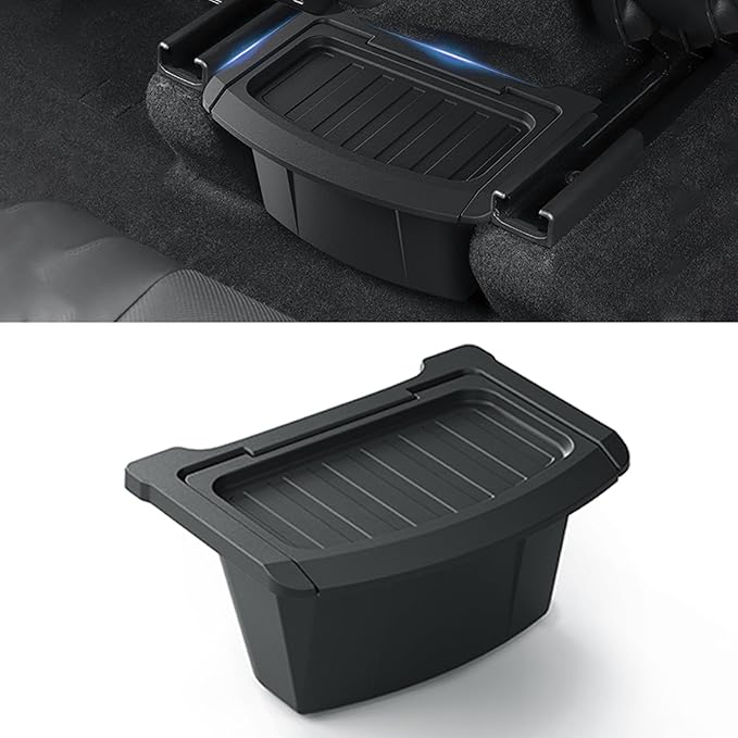 Rear Center Console Floor Storage Box for Tesla Model Y Juniper 2025 2026 Rear Center Console Organizer - 2nd Row Seat Organizer Bin for Model Y Juniper Accessorie