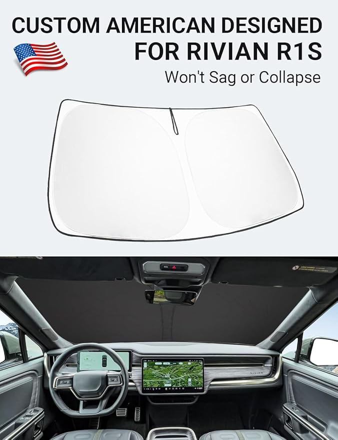Proadsy 2026 Upgrade Windshield Sun Shade Custom Fit 2015-2025 2026 Mercedes-Benz S-Class Foldable Front Sunshade Protector Sun Visor Blocks UV Rays Keep Car Cooler