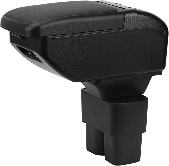AULPHIKE Compatible with Nissan NV200 Armrest Car Center Console Organizer Armrests Double Layer Storage with USB Ports（Black Style）
