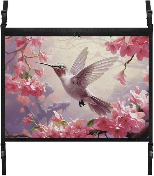 Hummingbird Flower Car Roof Storage Bag Multi-Purpose Seat Organizer Car Bag Storage Box Organizer Pouch Pocket Car Travel Accessories Compatible with Most Cars