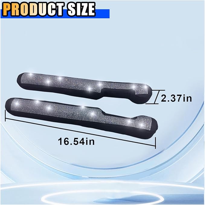 LAINLOY 2PCS Car Seat Gap Filler, Handmade Crystal Diamond Rhinestone Seat Gap Blocker to Fill The Gaps Between Seat and Console Blocker, Bling Car Accessories for Car SUV Truck (White)