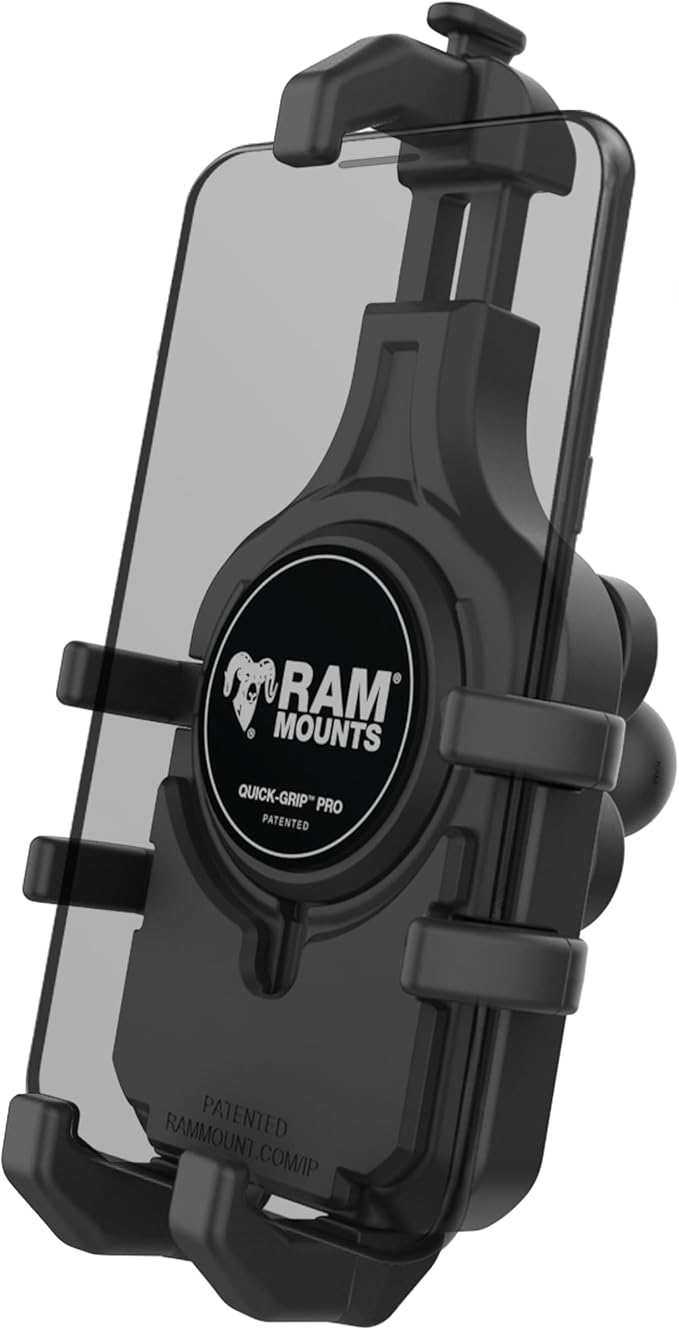 RAM MOUNTS Quick-Grip Pro Phone Holder with B-Size (1") Ball & Vibration Damper RAM-HOL-PD5BVU