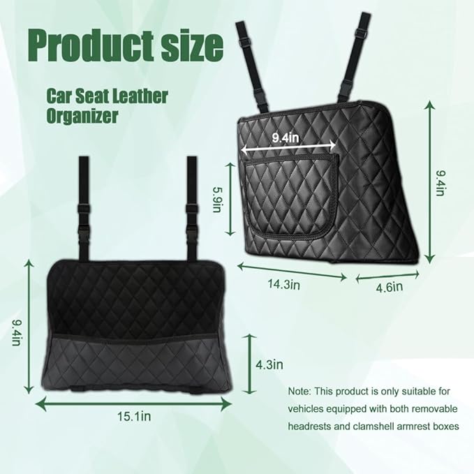 Car Purse Holder, Car Front Seat Organizer, Handbag Holder Between Seats, Large Capacity Seat Bag Box, Car Accessories Consoles and Organizers Pocket, Vehicle Backseat Barrier for Kids Pet