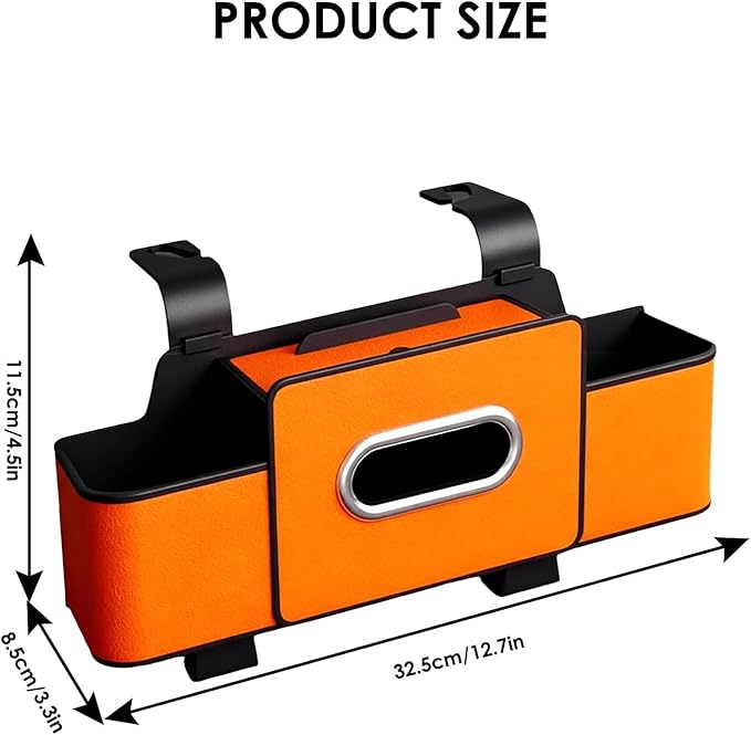 3-in-1 Car Backseat Organizer with Cup Holder,2026 New Multifunctional Car Seat Back Storage Box,Multifunctional Back Seat Car Organizer for Hold Phones,Snacks,Drinks,and Handbags(Orange)