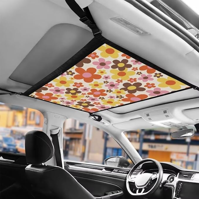Car Roof Storage Bag Flower Series Car Organizer for Car Seat Multi-Purpose Car Bag Storage Box Organizer Pouch Pocket Can Hold Mobile Phone, Wallet, Glasses