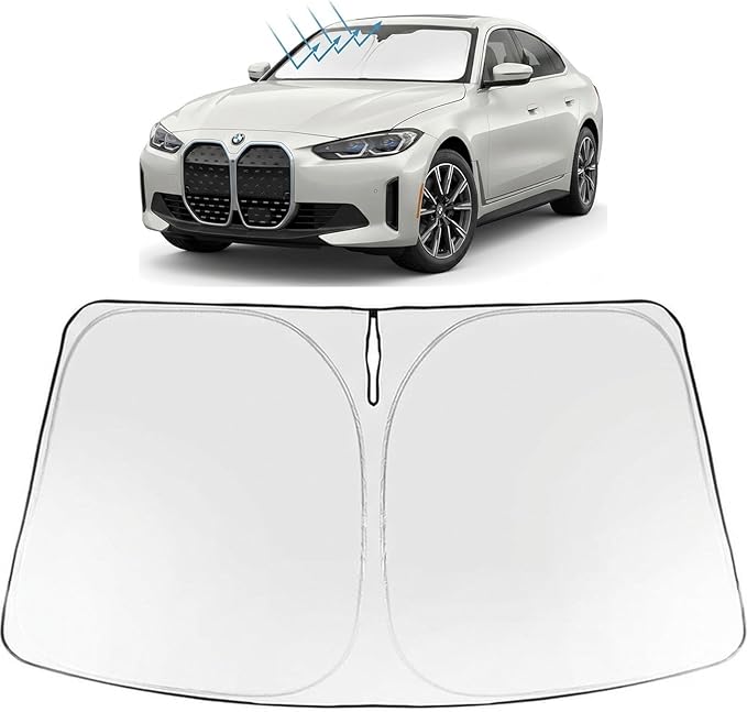 Proadsy Windshield Sun Shade for BMW i4 2022-2026 Foldable Front Sunshade Protector Sun Visor Blocks UV Rays Keep Car Cooler Accessories