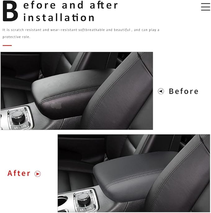 INTGET Car Center Console Armrest Cover for 2011-2020 2021 Jeep Grand Cherokee Accessories Arm Rest Box Pad Console Lid Protection Saver for Grand Cherokee Console Cover(Black)
