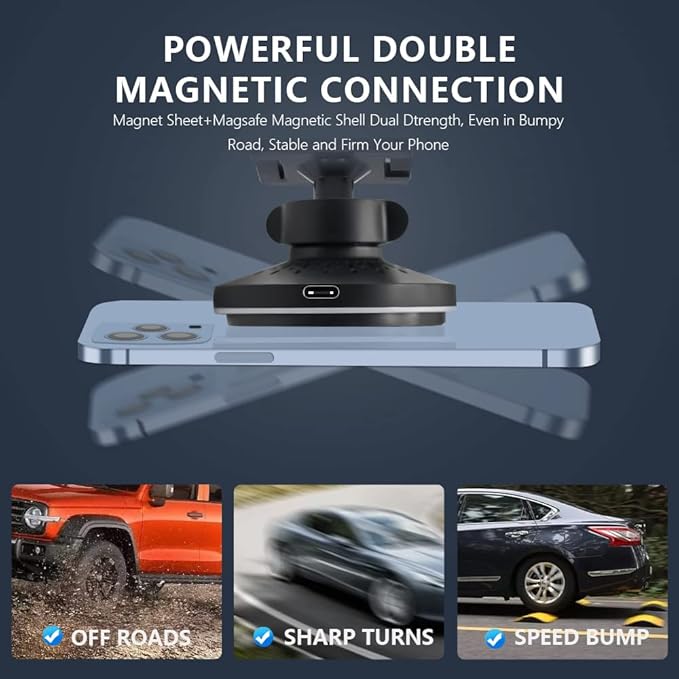 Magnetic Wireless Car Mount Charger,fit for Toyota RAV4 Accessories 2018-2013,15W Fast Charging Air Vent Mag-Safe Car Phone Holder, Compatible with iPhone 14/13/12 Series/Mag-Safe Case
