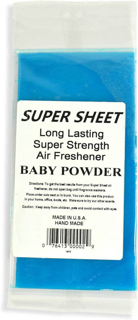 Jenray Super Sheet Small (7.5"x3.75") Under Seat Car Air Freshener (Baby Powder)