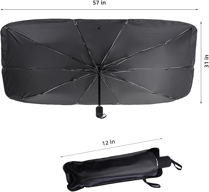 Foldable Car Windshield Umbrellas, Sun Shade Umbrella for Front Windows, Suitable for Windshields of Various Car Models (Large)