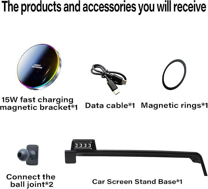 Car Phone Holder for Kia Sportage 2023 2024 2025 Accessories Apply to 12.3 Inch Touchscreen 15W Fast Wireless Charger Screen Fixed Clip HandsFree Cell Phone Mount 360° Rotation