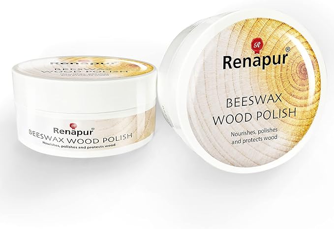 Renapur Premium Beeswax Wood Polish - Natural Furniture Polish & Conditioner - Nourishes, Polishes, and Protects All Wood Types - Food-Safe - Ideal for Wooden Surfaces & Furniture (6.7 fl oz)