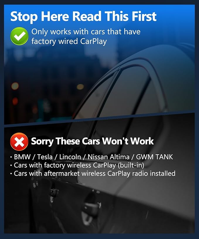 2026 CarPlay Wireless Adapter, Android Auto AI Box, Turn Car Screen into TV (Stream Netflix/YouTube), Plug & Play Magic Video Dongle, Support TF Card, Bluetooth 5.1 + WiFi Connectivity