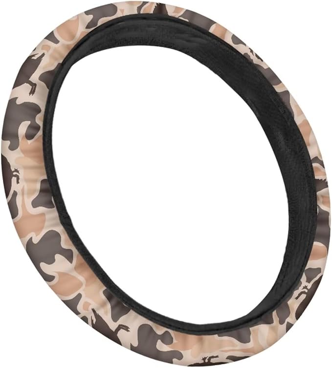 SEANATIVE Duck Camo Hunting Auto Steering Wheel Cover Auto Interior Protector Accessiores,Non-Slip Universal fit 15 inch, for Van Car Sedan SUV