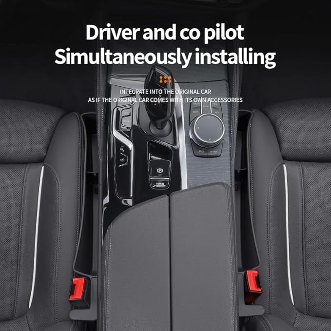 Car Seat Gap Filler, Seat Gap Organizer with Phone Holder, Car Seat Accessories, Car Organizer Fit Car SUV Truck-2PCS Black