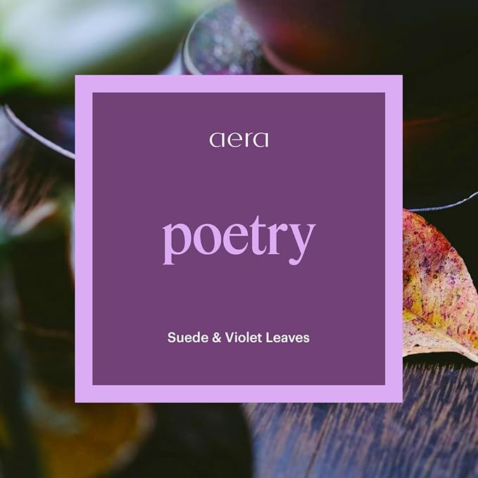 Aera Go Poetry Car Fragrance Scent Refill - Notes of Suede and Violet Leaves - Works with the Aera Go Diffuser for Car