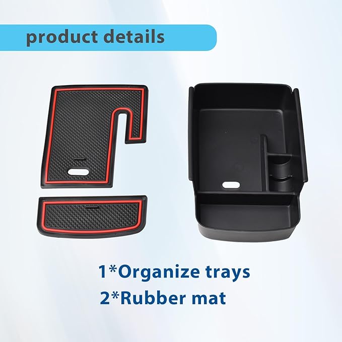 EDBETOS Center Console Organizer Tray Compatible with 2024 2025 2026 Chevy Trax Accessories LS 1RS LT 2RS ACTIV Interior Secondary Armrest Storage Box Insert Tray, Red