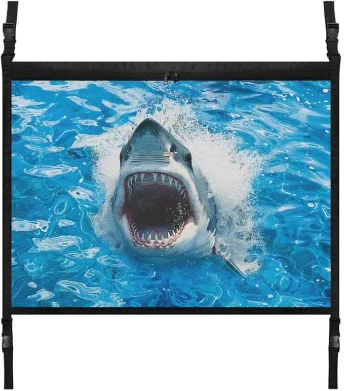 Shark Print Car Storage Bag Organizer Car Organizer for Car Seat Multi-Purpose Car Bag Storage Box Organizer Pouch Pocket Storage for Small Items
