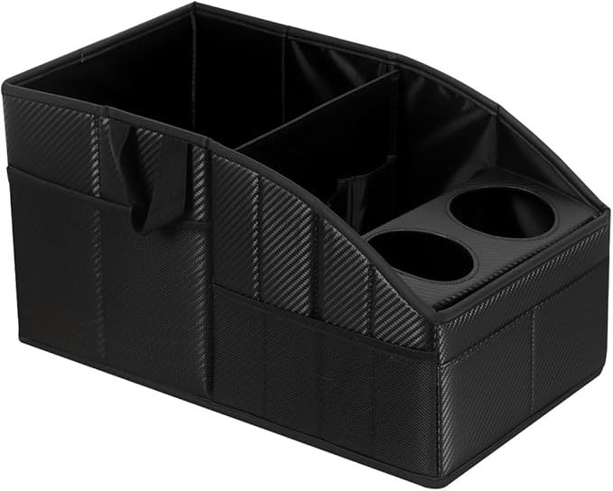WHHMK Car Storage,Car Backseat Organizers,Support Up to 33 LB of Weight Front Seat Organizer, Floor Organizer for SUV Truck(Carbon fiber texture black)