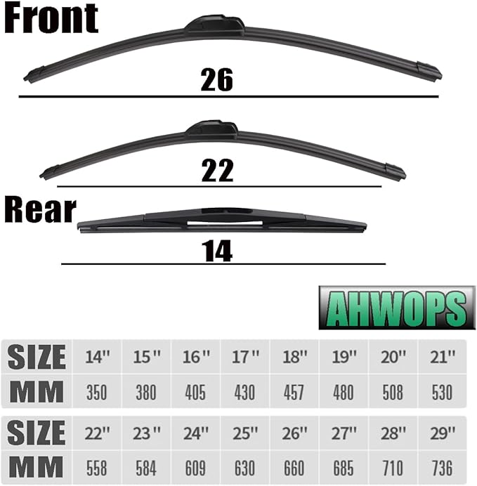 3 Wiper Front and Rear Wiper Blades for Honda Odyssey 2005-2021, OE Original Style (26″/22″ Front/16″ Rear) For My Car