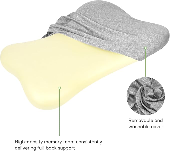24'' Tall Back Support Pillow Fully Support Entire Back and Shoulder for Pain Relief and Comfort, Memory Foam Back Cushion for Back Rest, Ideal for Executive Office Chair, Computer & Gaming Chair