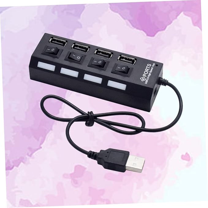 HOMSFOU 2pcs 4 4-Port USB Hub Laptop USB Port Expander Splitter for Keyboard Mouse Webcam Mp3 Player Etc