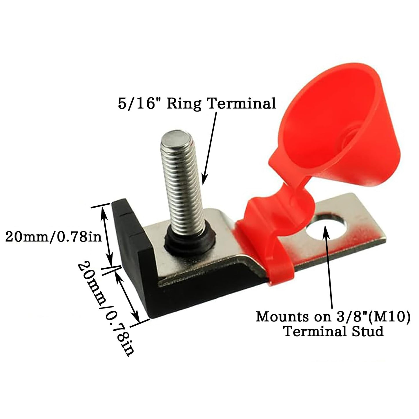 MRBF Terminal Fuse Block 75 AMP Marine Rated Battery Fuse 58V DC Max IP66 Waterproof Fuse Holder 75A