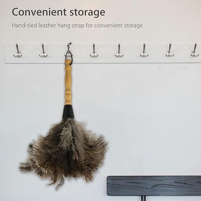 2PACKS 13" Ostrich Feather Duster Durable Dust Collecting Cleaning Tool in Wool Shop