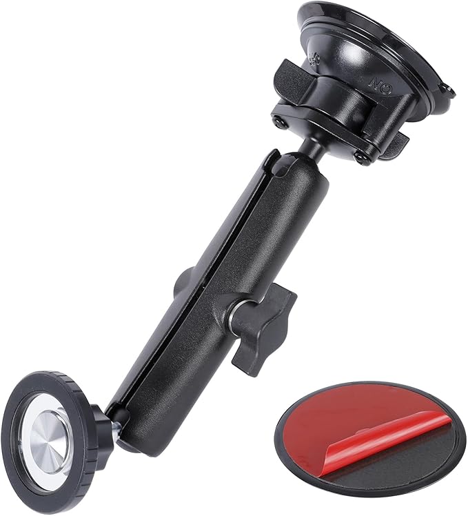 Magnetic Car Phone Holder for Magsafe, Ultra-Stable 360° Rotation Suction Cup Metal Phone Mount for Your Car Windshield Dashboard, Compatible with iPhone 16 Pro Max 15 14 13 12 Series