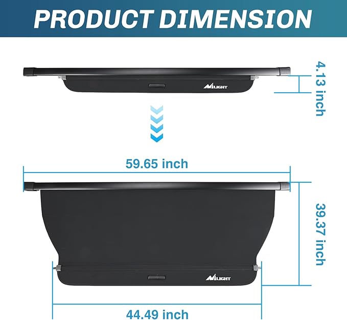 Nilight Trunk Cargo Cover for Volvo XC90 2003-2014, Retractable Security Shade Rear Cargo Cover, with Trunk Storage Net