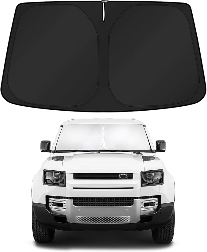 KUST Windshield Sun Shade for Land Rover Defender 2020-2025 2026 Custom Fit Sunshade Accessories Foldable Sun Protector Block UV Rays Keep Car Cooler
