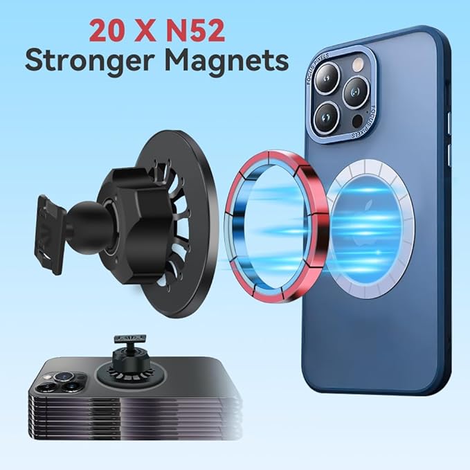 BEERTE fits for Magsafe Car Mount for Porsche Macan 2015-2025 Porsche Cayenne 2019-2023 [20 Strong Magnets] Magnetic Phone Holder for iPhone 17 16 15 14 13 MagSafe Phone Navigation Automobile Cradles