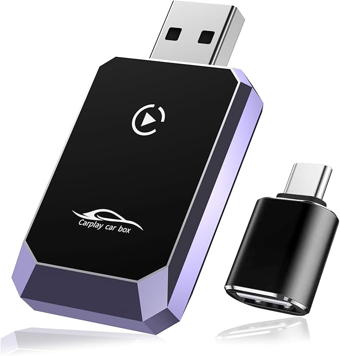Wireless CarPlay Adapter for iPhone, Convert Wired to Wireless CarPlay, Mini CarPlay Wireless Adapter for iPhone 6+ and Cars from 2016, Plug and Play, Supports Voice Commands Via Siri