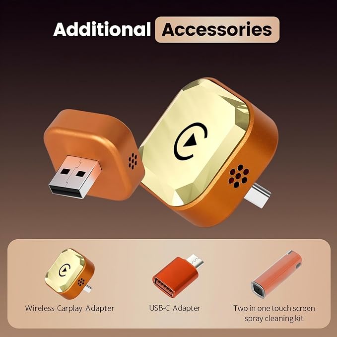 Wireless CarPlay Adapter, 2026 Upgrade Plug & Play CarPlay Wireless Dongle for iPhone, 5.8GHz WiFi 0 Latency Car Play Adapter for Cars with Factory Wired CarPlay, Compatible with iPhone 11-15, iOS 10+