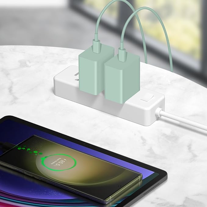 USB C Charger Type C Charger Fast Charging 10FT 45W Samsung Chargers 2-Pack with iPhone Air/17/17 Plus/17 Pro/17 Pro Max/16/16 Plus/16 Pro/16 Pro Max/15/15 Pro Max/iPad Pros/Galaxy S25 S24(Green)