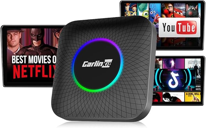 Wireless CarPlay Adapter for Netflix︱YouTube︱TikTok Streaming: CarlinKit Tbox (SM6225, 8-core, 8GB+128GB)