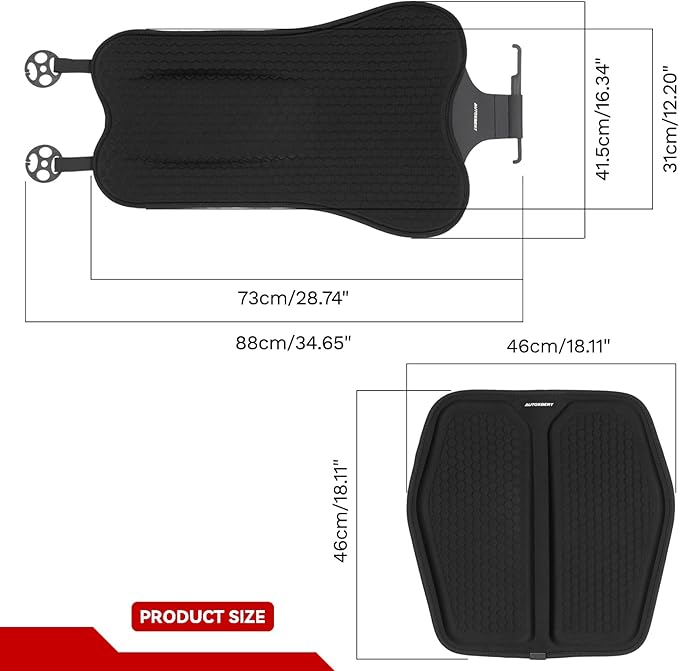 Lumbar Support Pillow for Car + Car Seat Cushion,Gel Lumbar Support Pillow & Seat Cover Relief Back Sciatica Pain for Car Seat Cushion,Car Seat Lumbar Support with Adjustable Straps Improve Posture
