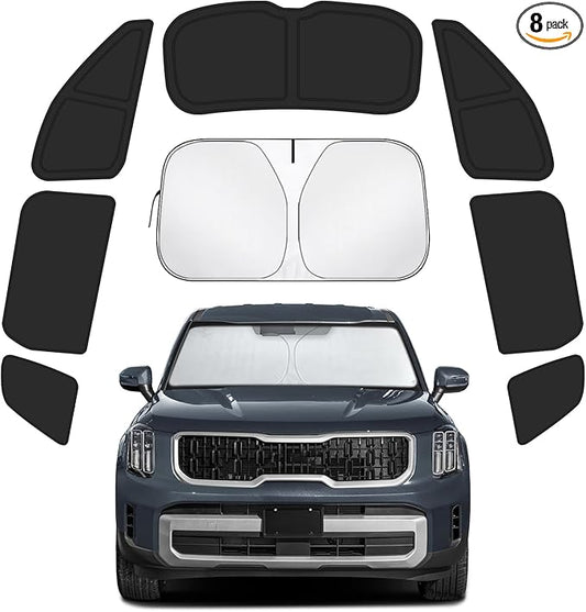 Car Window Shades Intended for Kia Telluride 2020-2025, Privacy Window Covers 8PCS for Side, Rear & Windshield, Car Shield Sunshade for Privacy Protection, Heat Blocking, Camping and Parking