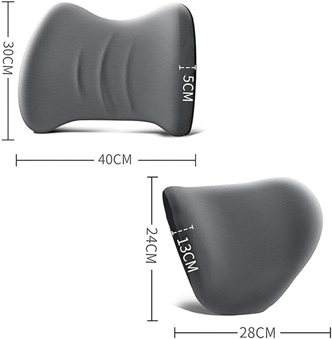 Car Headrest & Lumbar Support Cushion for Toyota RAV4 2012-2024, Ergonomic Car Seat Headrest Memory Foam Neck and Back Pillow Kit Breathable Removable for Driving Fatigue Relief,B/Gray