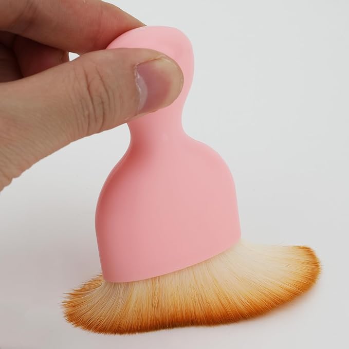 Car Detailing Brush, Soft Bristle Cleaning Brush, Scratch-Free Auto Duster Tool for Dashboard, Air Vents, Leather & Interior Cleaning (Pink&Brown with Cap)