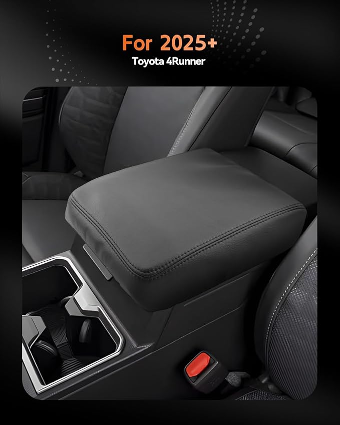 CDEFG for 2025 2026 Toyota 4Runner Center Console Cover Armrest Box Cover for 4Runner (SR5 /TRD Sport/Off-Road/Premium/Limited/Platinum/Trailhunter) Accessories Console Arm Rest Protector