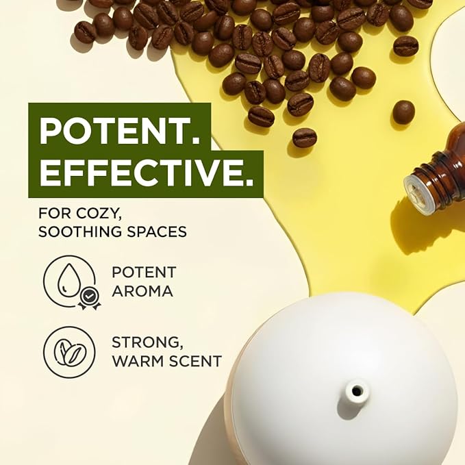 100% Pure Coffee Essential Oil - 0.34 Fl Oz - Coffee Oil for Hair, Skin, Diffuser, Aromatherapy & DIY Candle Making Scent